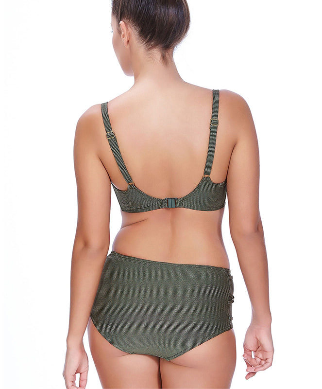 Slip de bain taille haute Glam rock Freya swimwear Olive