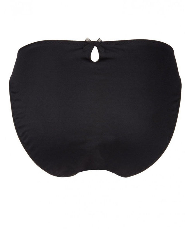 Slip grande taille dos opaque Acanthe Guipure arty noir Éprise de Lise Charmel BCG0207-AN face