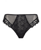 Slip grande taille dos opaque Acanthe Guipure arty noir Éprise de Lise Charmel BCG0207-AN face