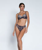 Slip "Fantaisie" Lise Charmel Déesse en Glam marine argent ACH0215-MA