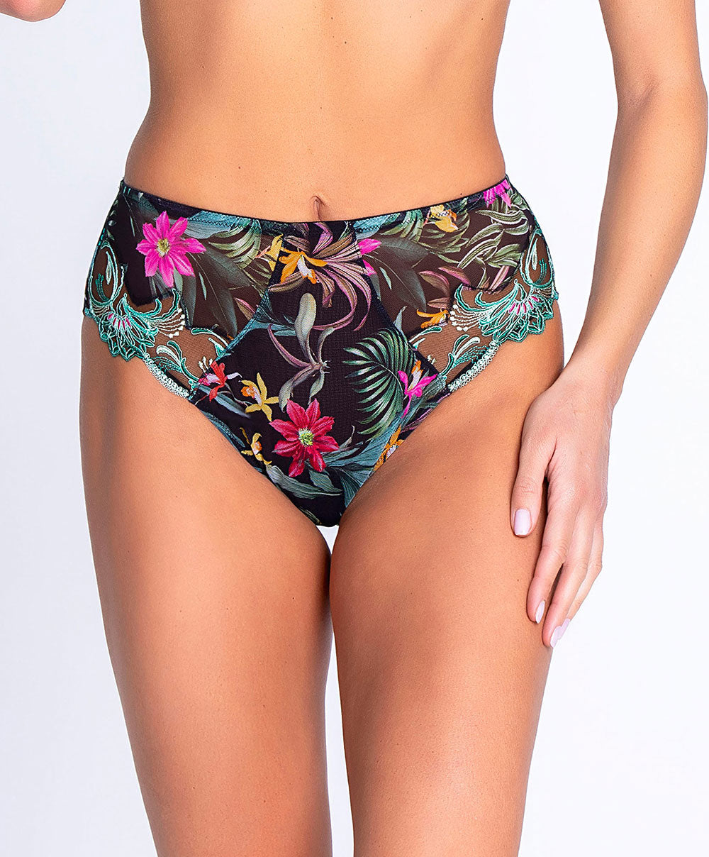 Slip haut Lise Charmel Fleurs Étoiles éclat étoile (noir et multicolore) ACH0396-EE