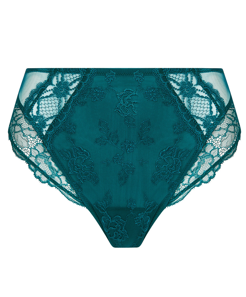 Slip haut dos opaque Lise Charmel Sublime en Dentelle vert princesse ACH0313-VP