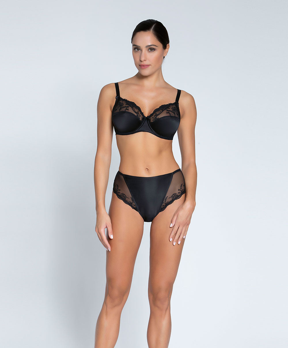 Slip haut en soie Lise Charmel Splendeur Soie noir ACC0380-NO