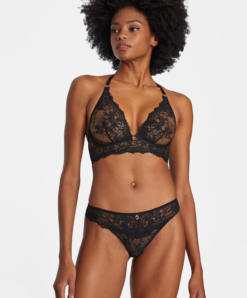 Slip italien Night Bird black queen Aubade RD27-BQUE