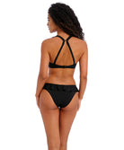 Slip italien de bain à volants Jewel Cove plain black Freya swim AS7235-PLK
