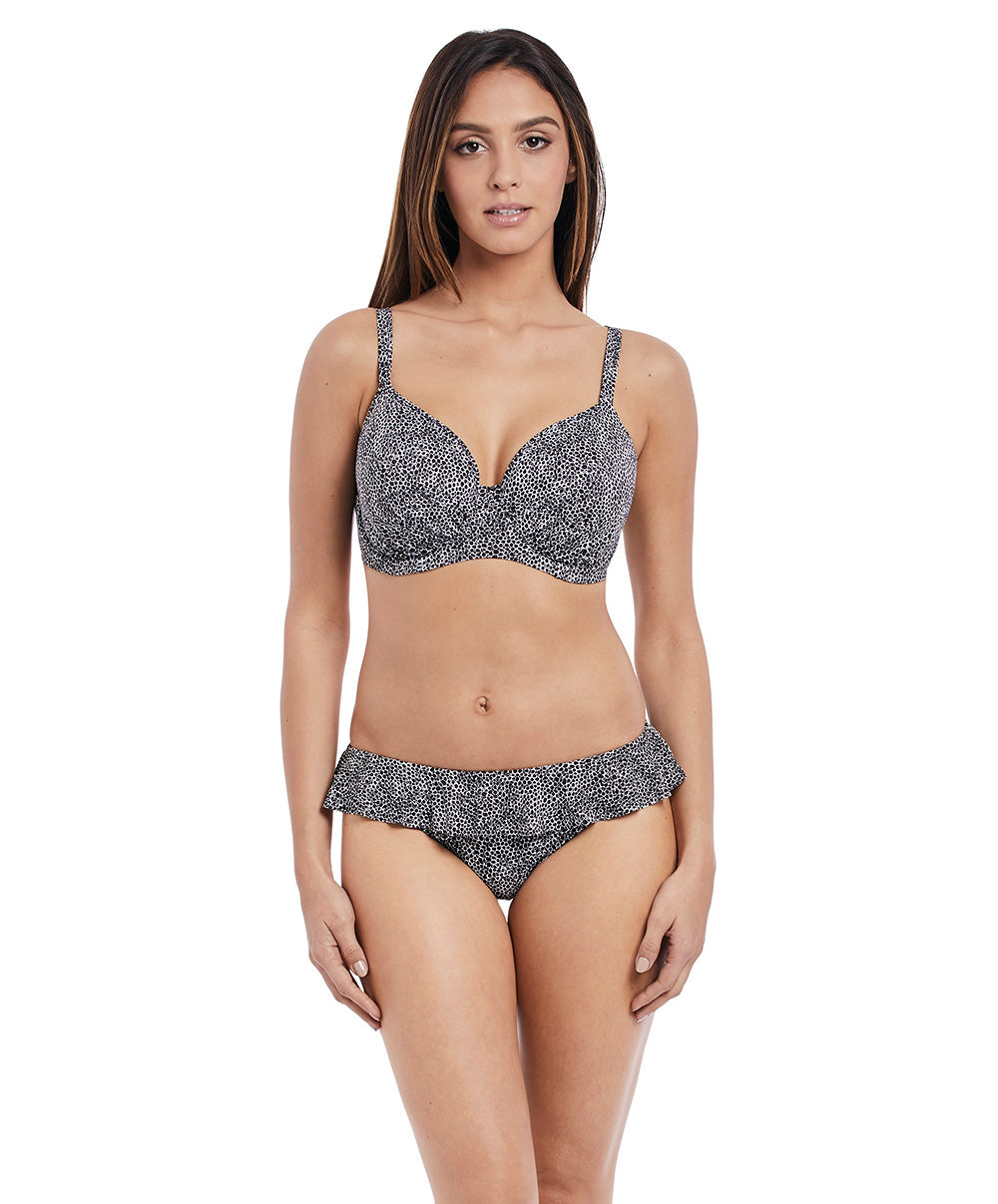 Slip de bain italien à volants Run Wild Freya swimwear Black