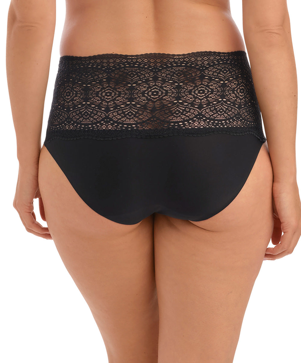 Slip invisible stretch taille haute dentelle Fantasie Lace Ease noir FL2330-BLK