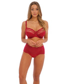 Slip invisible stretch taille haute dentelle Fantasie Lace Ease rouge FL2330-RED