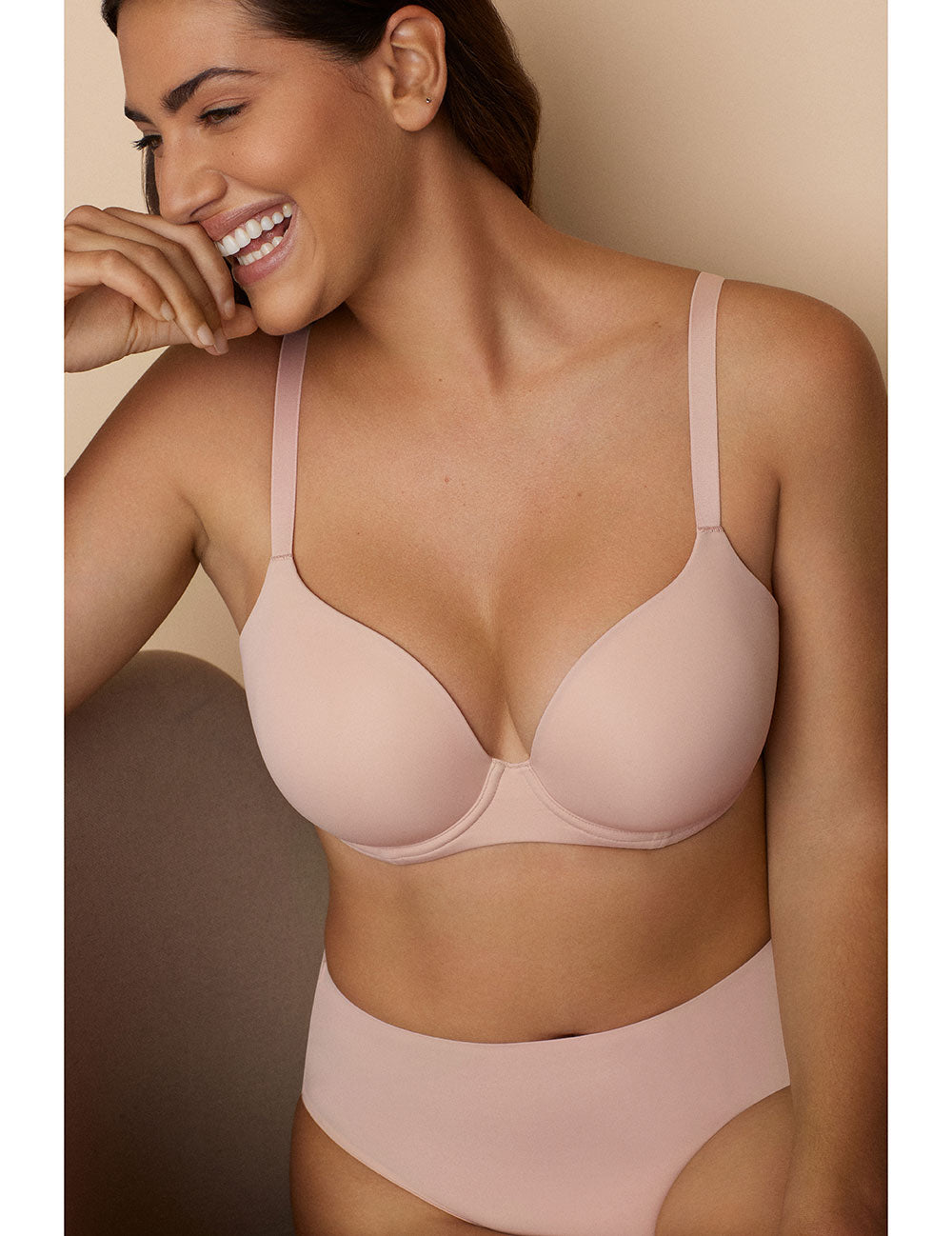 Slip taille haute invisible PrimaDonna Figuras rose poudré 0563251-PWD