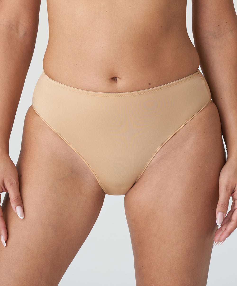 Slip taille haute invisible PrimaDonna Satin cognac 0561331-COG