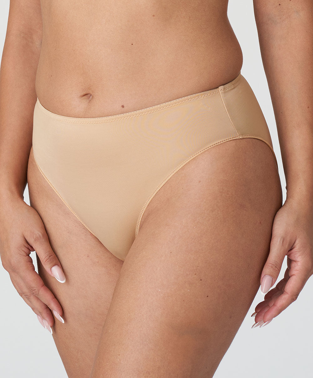 Slip taille haute invisible PrimaDonna Satin cognac 0561331-COG