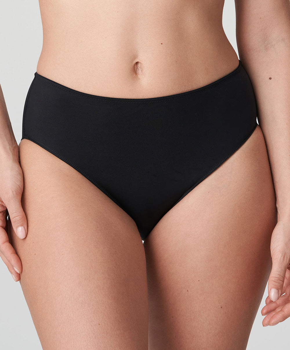 Slip taille haute invisible PrimaDonna Satin noir 0561331-ZWA