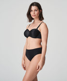 Slip taille haute invisible PrimaDonna Satin noir 0561331-ZWA