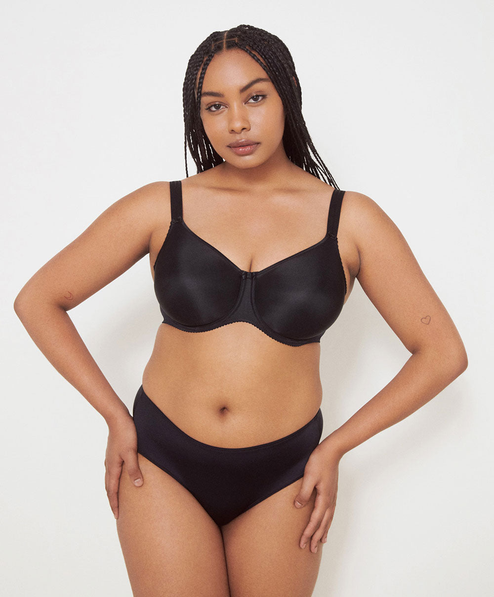 Slip taille haute invisible PrimaDonna Satin noir 0561331-ZWA