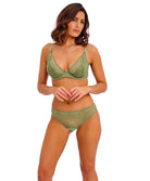Soutien-gorge à armatures plongeant Wacoal Sensu Lace vert soie WE601202-GEN