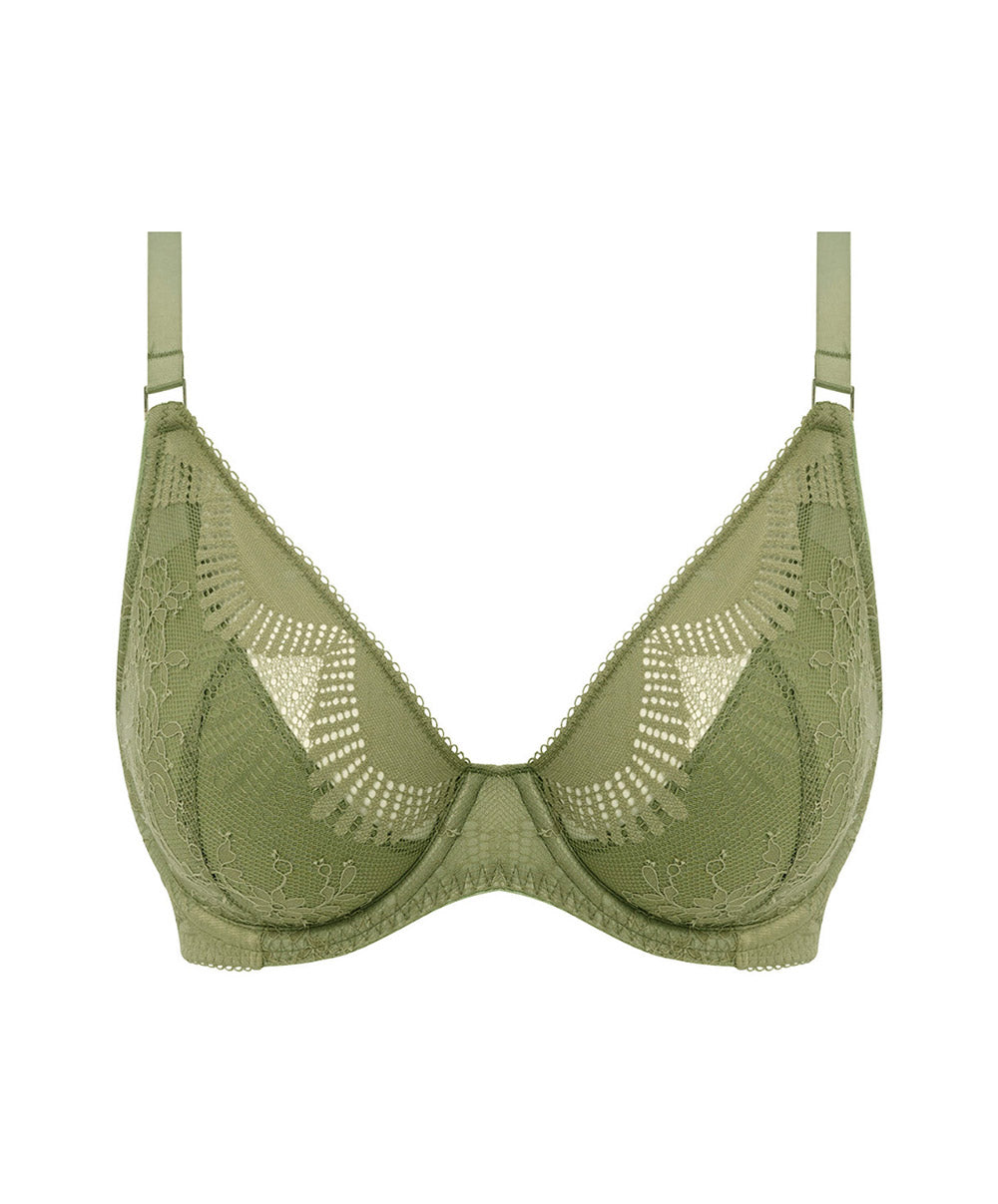 Soutien-gorge à armatures plongeant Wacoal Sensu Lace vert soie WE601202-GEN