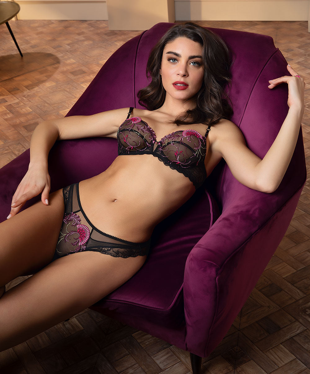 Soutien-gorge armatures Lise Charmel Floraison Passion safran rose ACH6086-SR