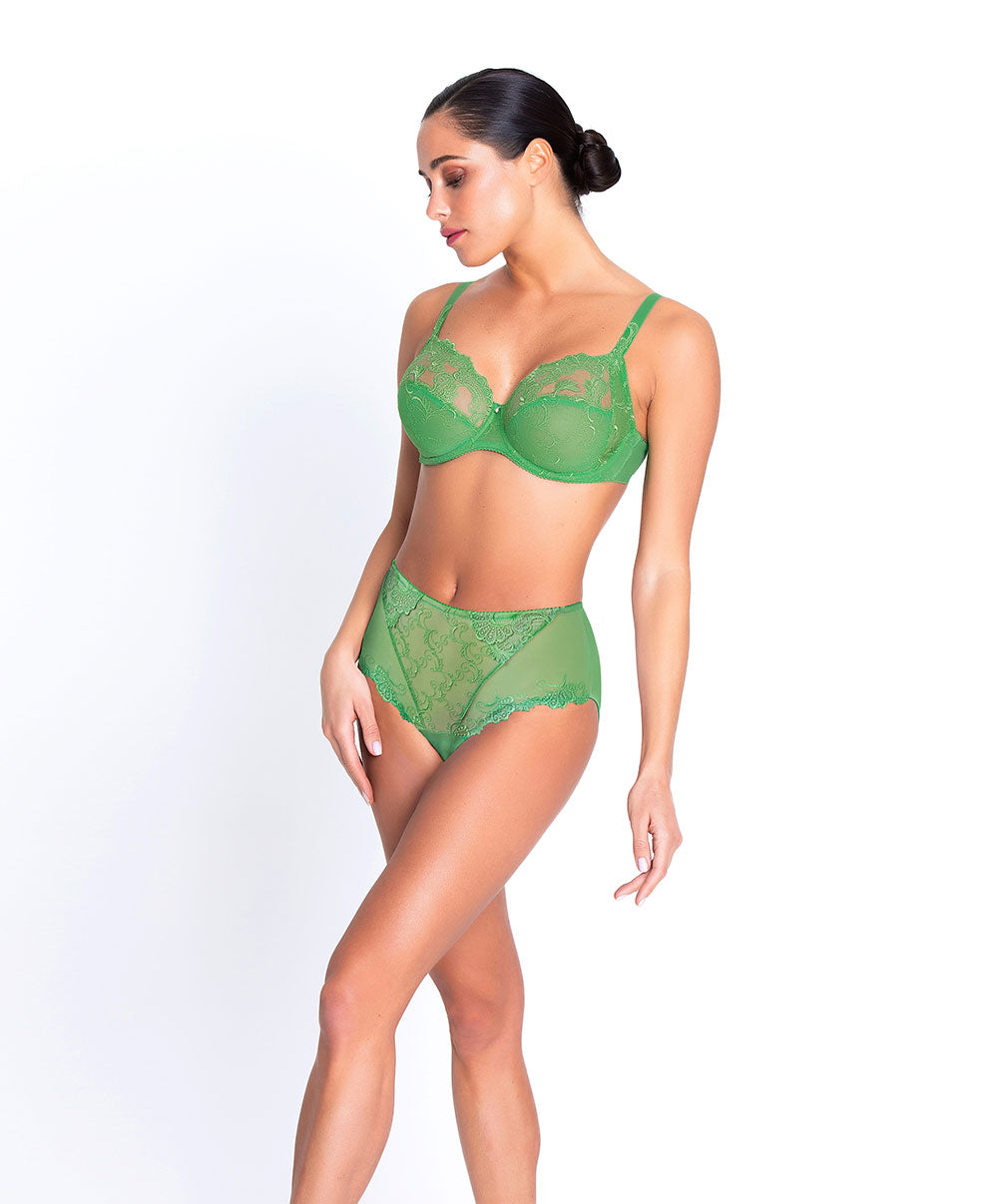 Soutien-gorge armatures grande taille "Bien-être" Lise Charmel Dressing Floral émeraude BCC6188-DE
