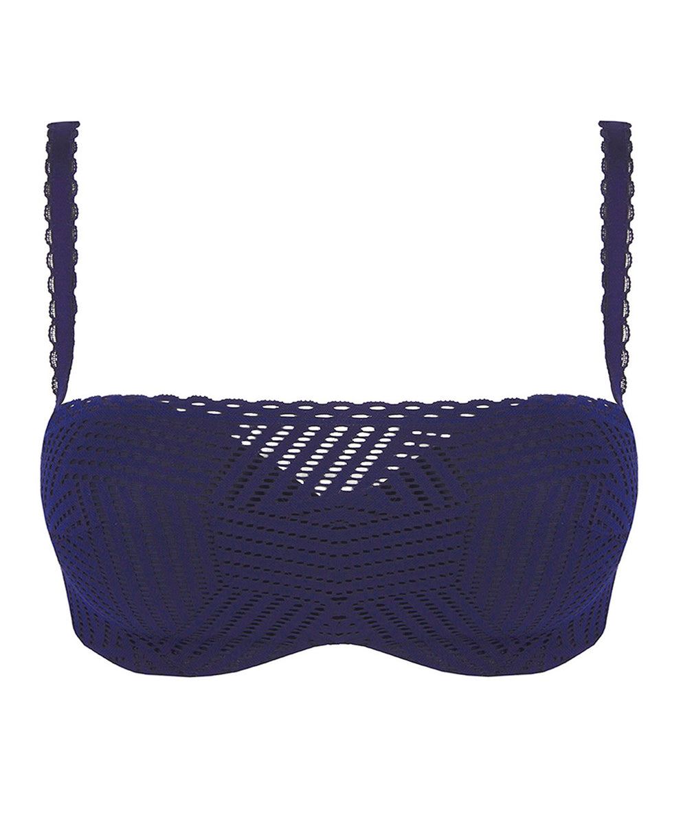 Soutien-gorge Bandeau ANTINEA Par Lise Charmel - Taille 100C (85C EU), Nacré, Coques, Neuf Avec étiquettes