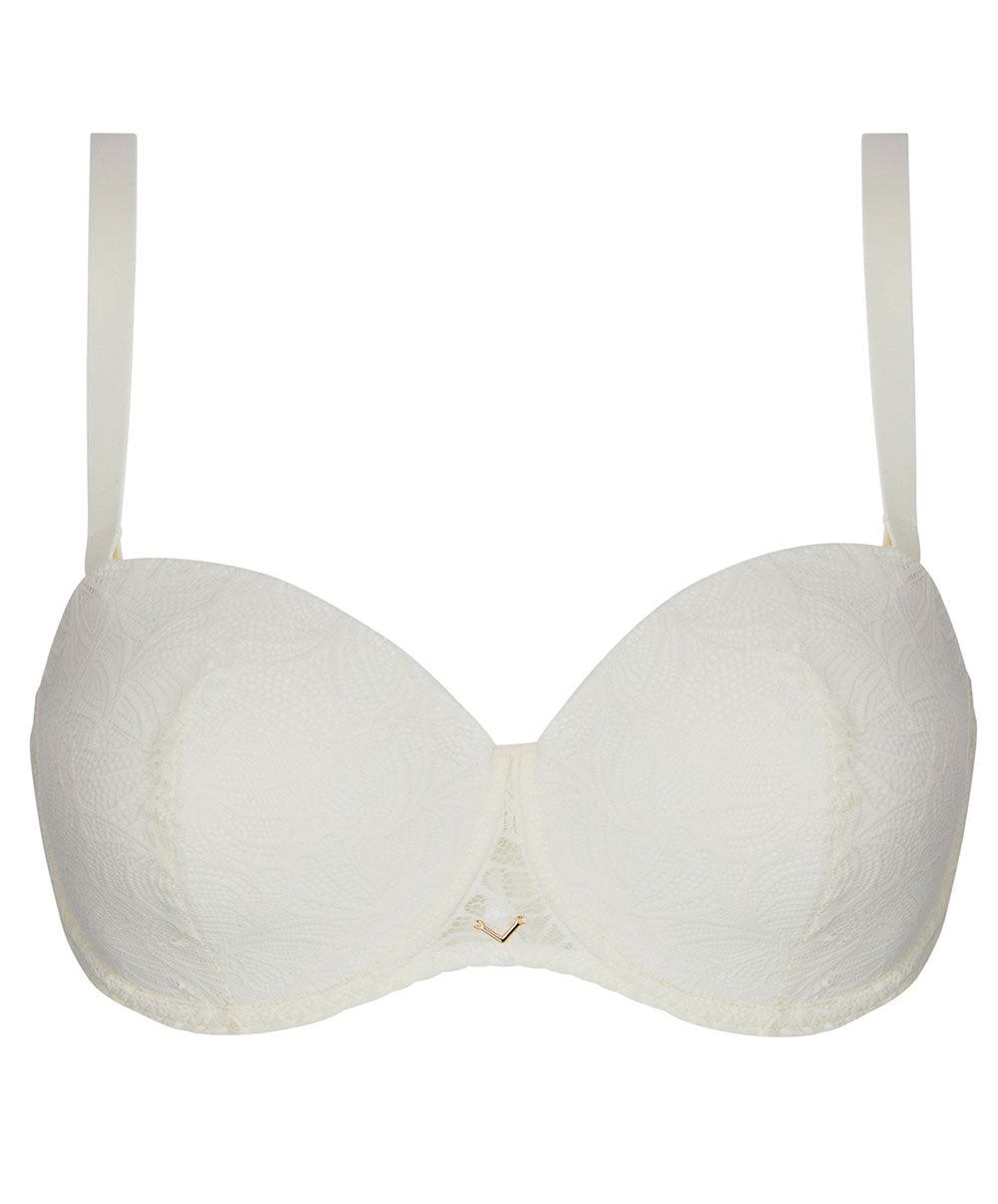 Soutien-gorge bandeau bretelles amovibles grande taille Antigel de Lise Charmel Atelier Séduction écru nacre FCH5657-EN