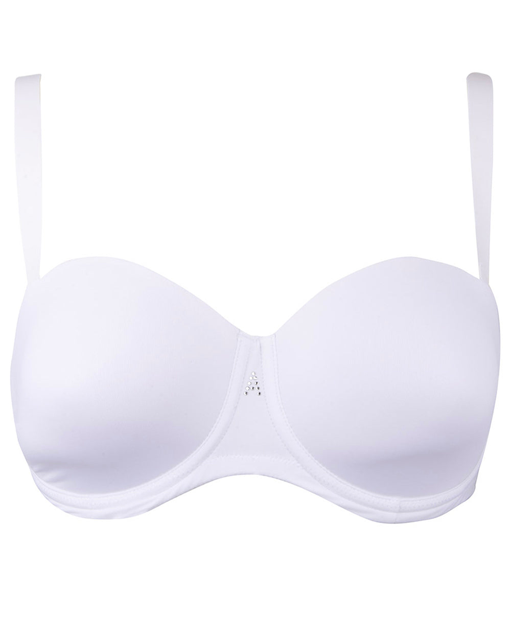 Soutien-gorge bandeau bretelles amovibles grande taille Antigel de Lise Charmel Culte Beauté blanc FCH5666-BL