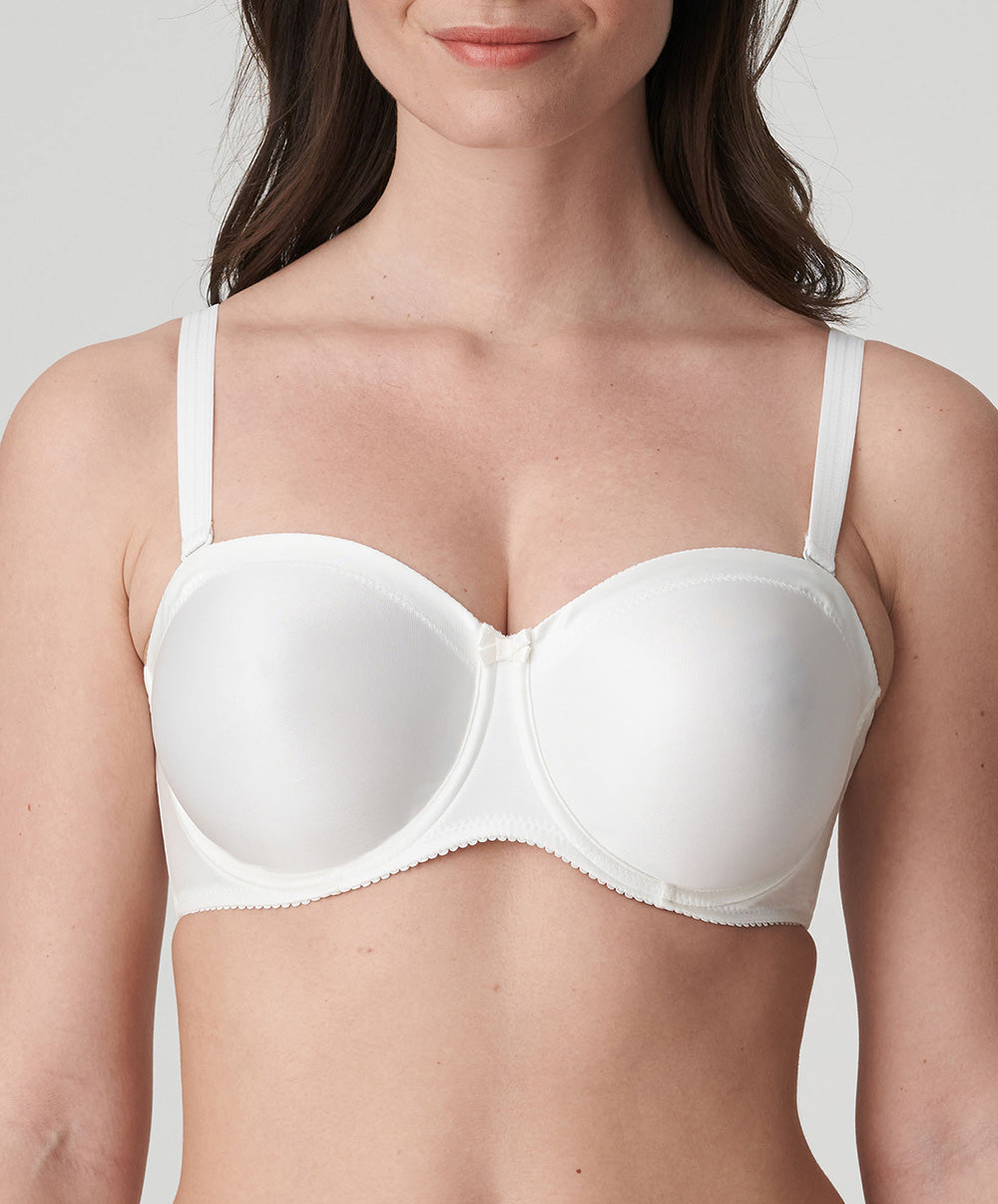 Soutien-gorge bandeau moulé lisse bretelles amovibles invisible à armatures PrimaDonna Satin noir 0161331-NAT
