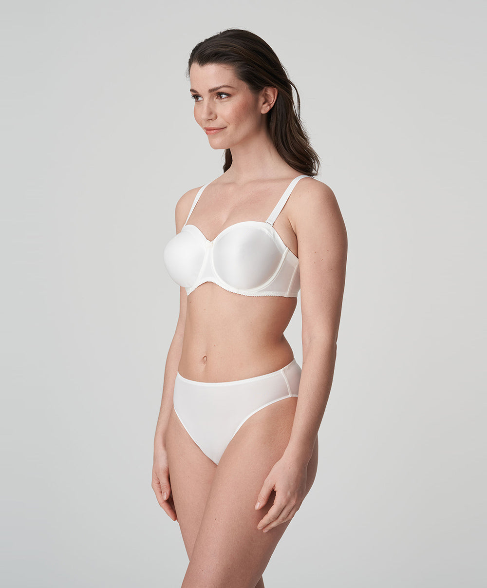Soutien-gorge bandeau moulé lisse bretelles amovibles invisible à armatures PrimaDonna Satin noir 0161331-NAT