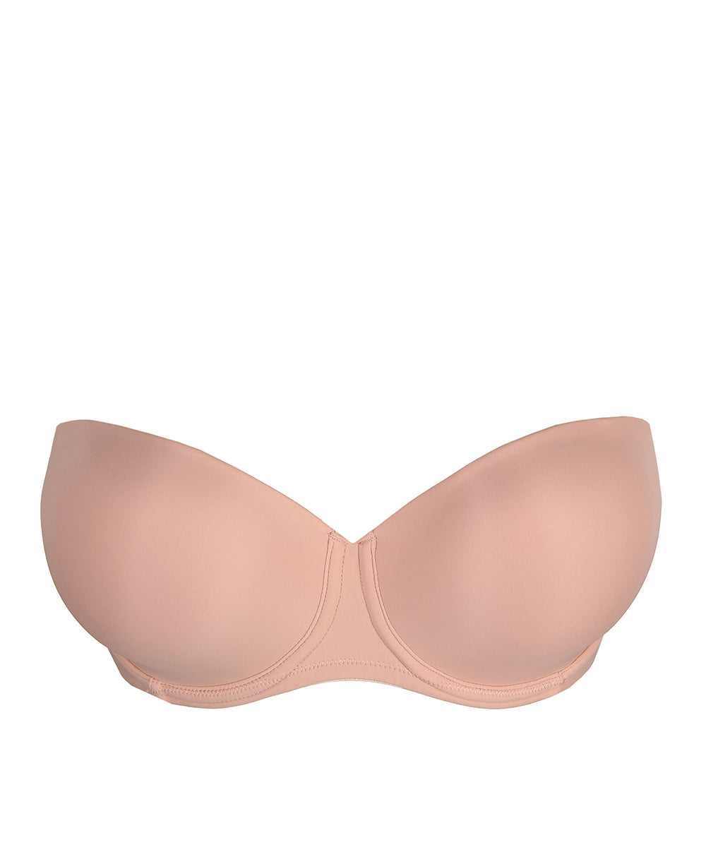 Soutien-gorge bandeau rembourré lisse bretelles amovibles invisible à armatures PrimaDonna Figuras rose poudré 0263258-PWD