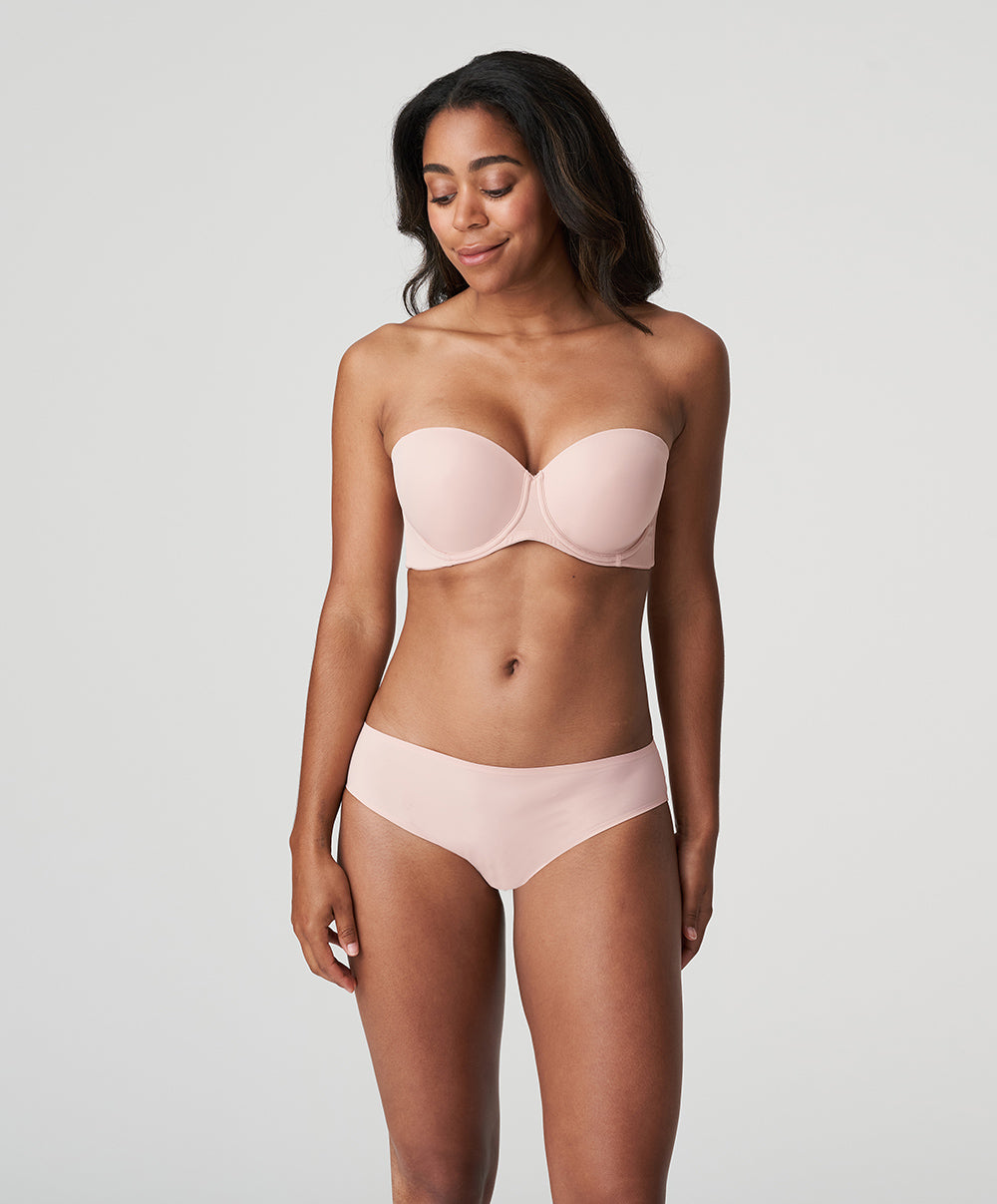 Soutien-gorge bandeau rembourré lisse bretelles amovibles invisible à armatures PrimaDonna Figuras rose poudré 0263258-PWD