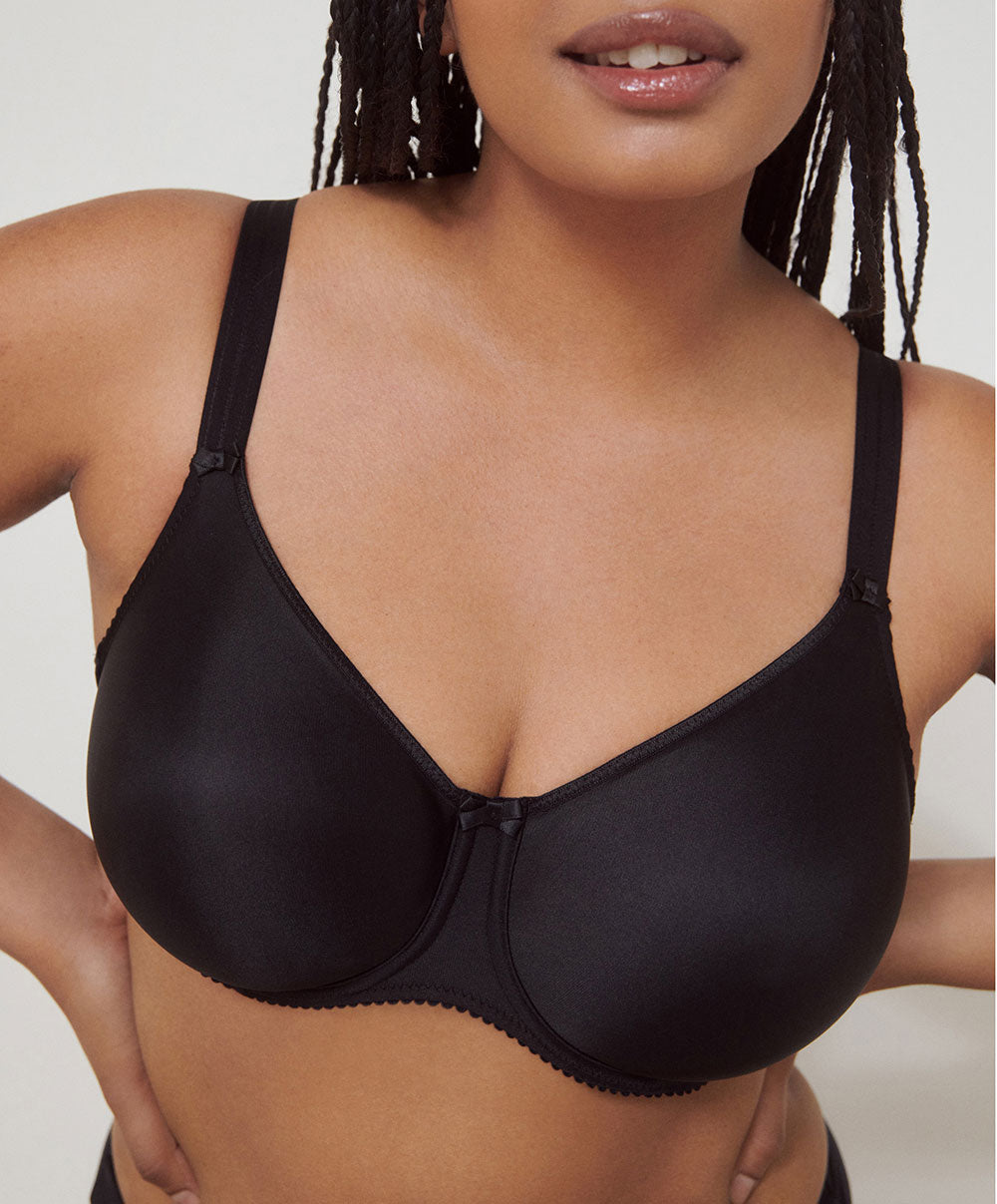 Soutien-gorge bonnets moulés lisses à armatures invisible PrimaDonna Satin noir 0161330-ZWA