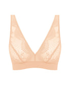 Soutien-gorge brassière sans armatures Wacoal Sensu Lace champagne WE601203-CHN