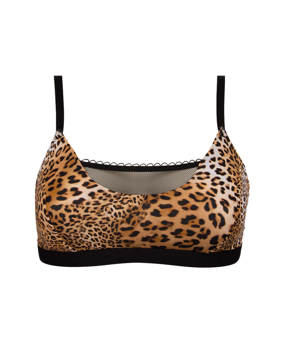 Soutien-gorge brassière souple Antigel de Lise Charmel Libre Panthère fauve et noir ECH5938-FN