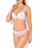 Soutien-gorge coque Lise Charmel Fleur citadine rose poudre ACG8021-PC