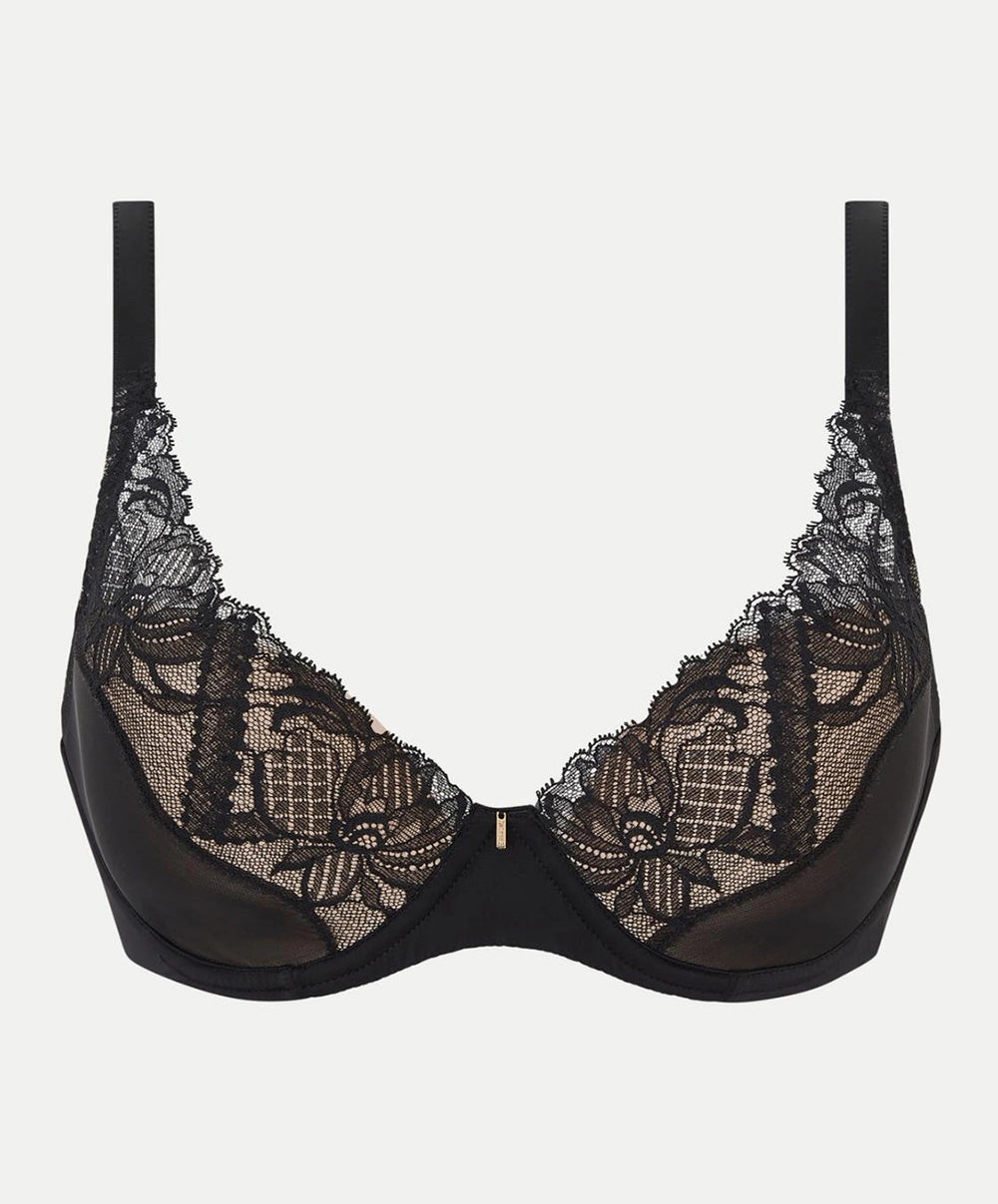 Soutien-gorge coque plongeant Chantelle Orangerie Dream noir C17Q20-011