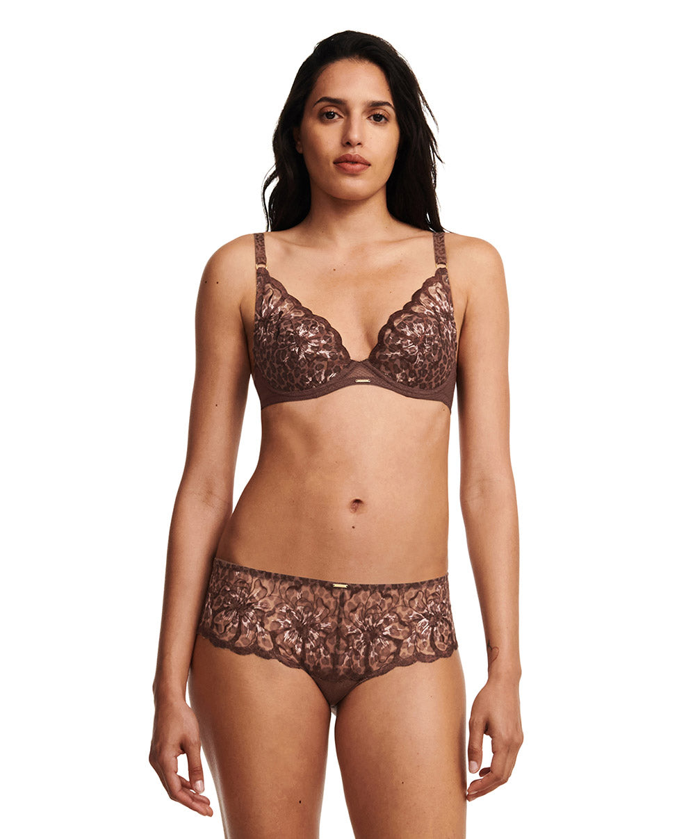 Soutien-gorge coque plongeant Chantelle Fleurs imprimé léo C12M20-0WF