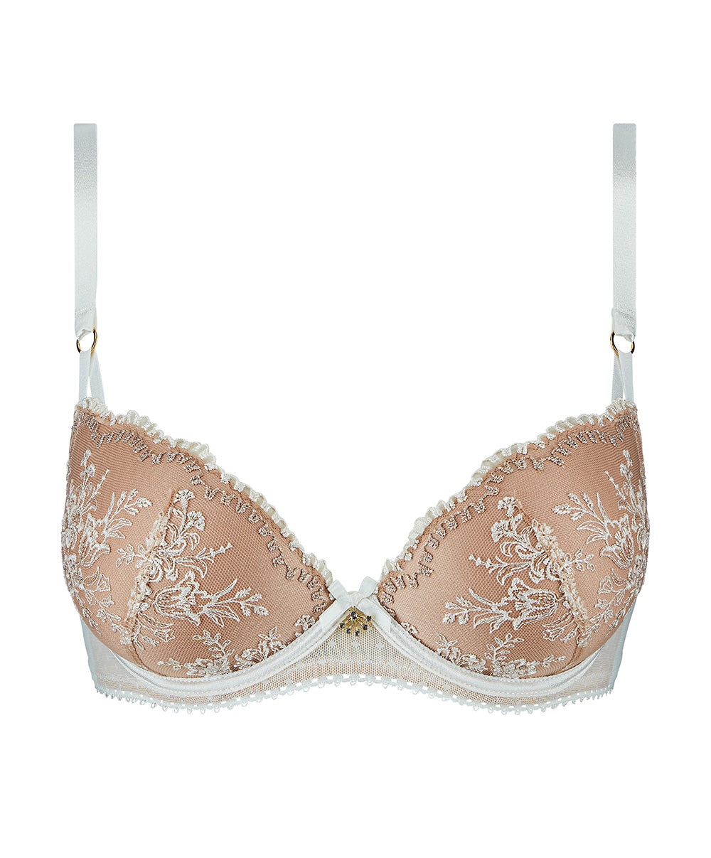 Soutien-gorge push-up coque plunge Trésor Infini white wind Aubade IDN08-WHIW