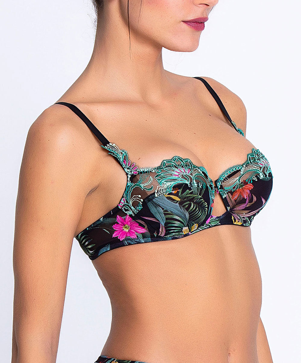 Soutien-gorge corbeille Lise Charmel Fleurs Étoiles éclat étoile (noir et multicolore) ACH3096-EE