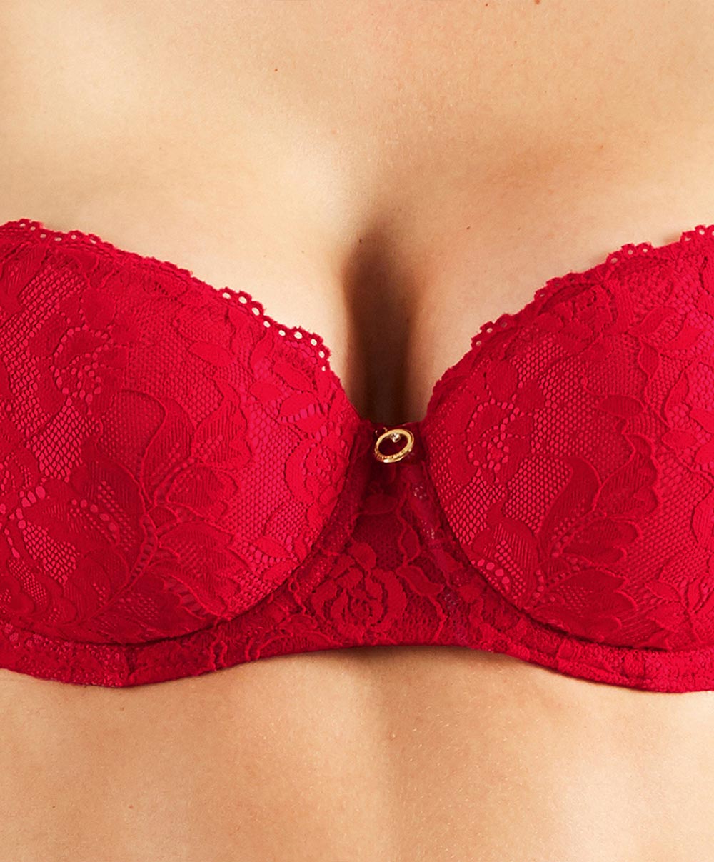 Soutien-gorge corbeille coque rouge Rosessence rouge gala Aubade HK04-GALA
