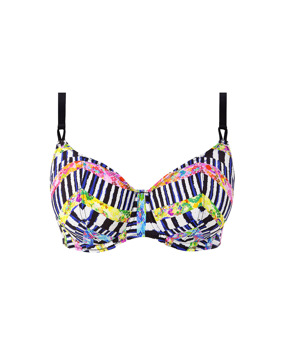Soutien-gorge de bain décolleté plongeant grande taille Electro rave Multicolore Freya swim AS204202-MUI-1