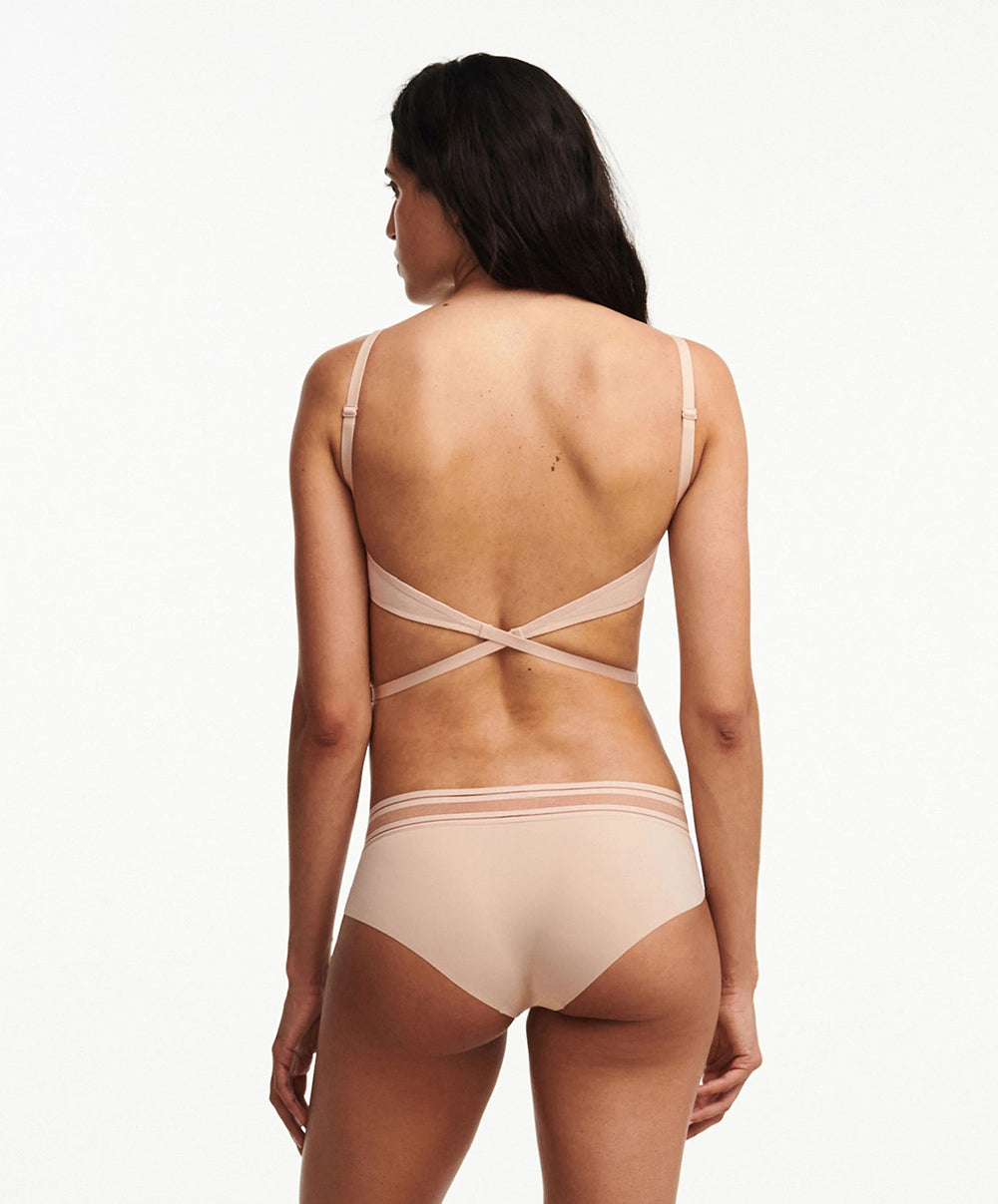 Soutien-gorge coques dos nu multipositions Chantelle Open Back beige doré C912N9-01N