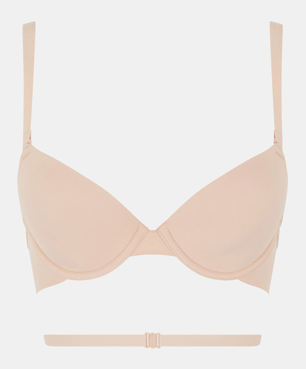 Soutien-gorge coques dos nu multipositions Chantelle Open Back beige doré C912N9-01N