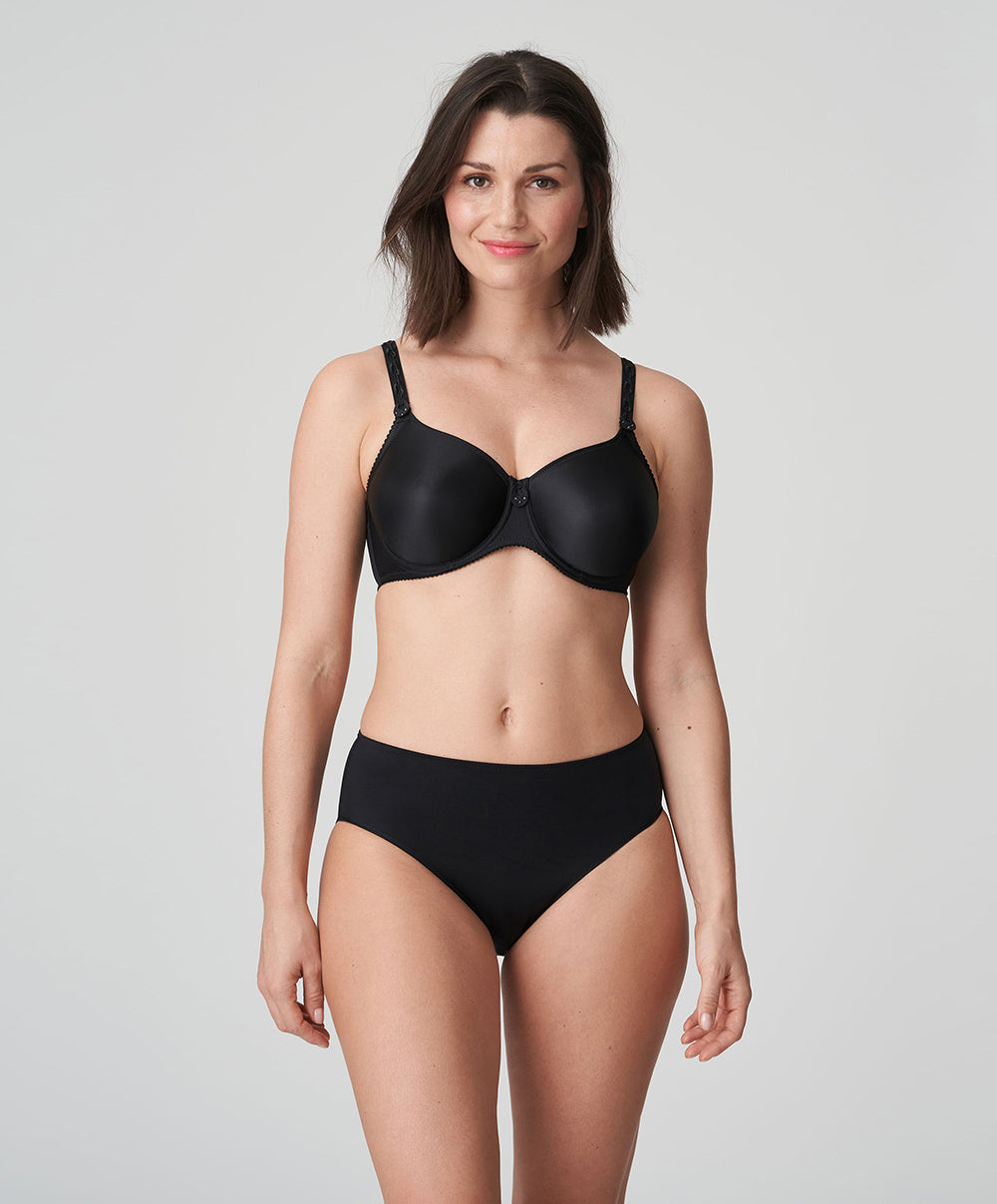 Soutien-gorge emboitant moulé grande taille à armatures invisible PrimaDonna Satin noir 0161332-0161333-ZWA
