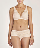 Soutien-gorge foulard triangle plunge effet push Rosessence nude été Aubade HK81-NETE