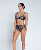 Soutien-gorge grande taille armature couvrant Lise Charmel Déesse en Glam marine argent BCH6115-MA