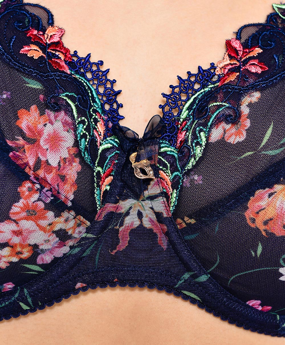 Soutien-gorge grande taille armature Lise Charmel Fête de Venise Bleu Pérou 