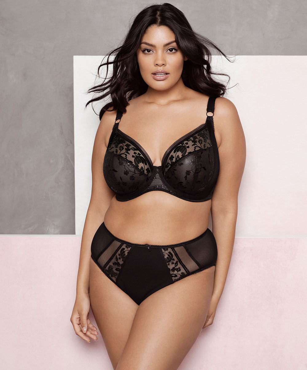 Soutien-gorge grande taille armature plongeant Elomi Roxanne noir EL4460-BLK