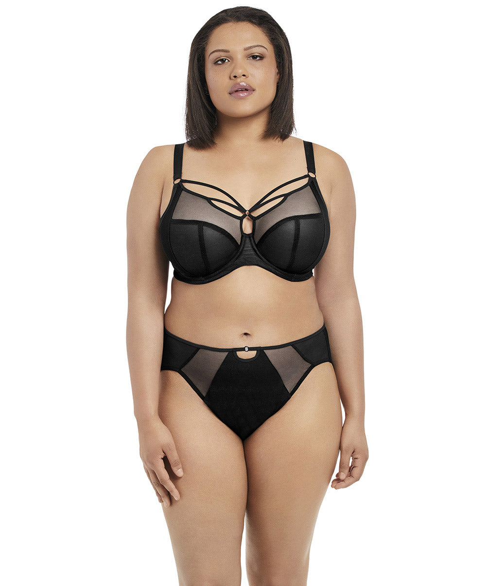 Soutien-gorge grande taille armature plongeant Elomi Sachi noir 