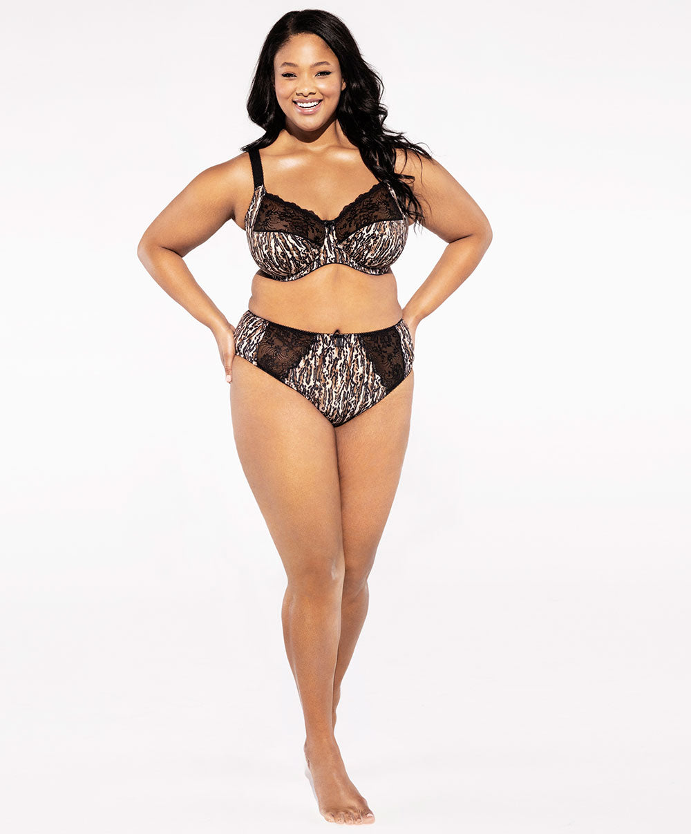 Soutien-gorge grande taille armature stretch Elomi Morgan ocelot EL4110-OCT