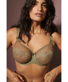 Soutien-gorge moulé emboitant grande taille en dentelle PrimaDonna Madison golden olive 0262127-GOO