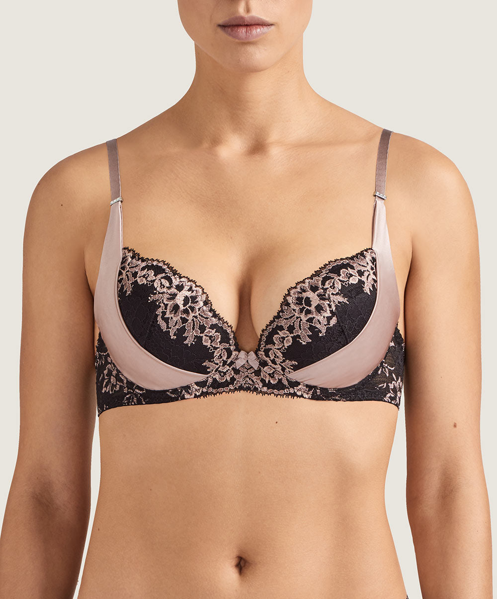 Soutien-gorge en soie push-up Femme Glamour sonate Aubade MD18-SONA face